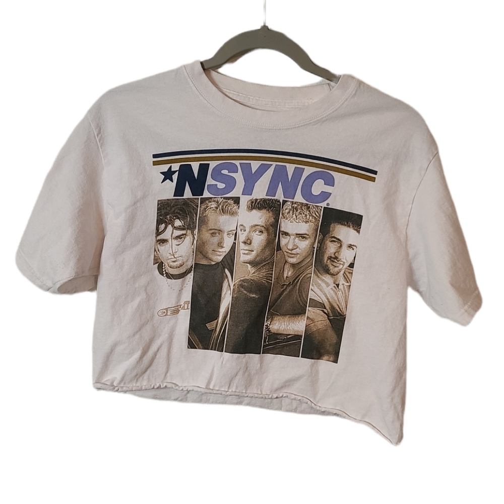 NSYNC Y2K VINTAGE WHITE CROP TOP